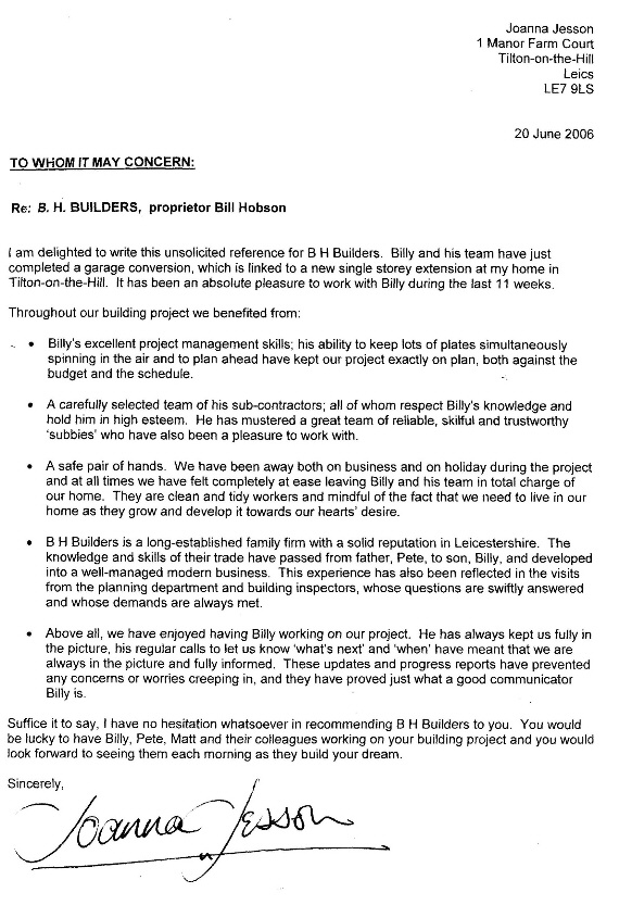 Builders Testimonial